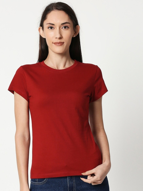 

Bewakoof Women Red Printed Round Neck T-shirt