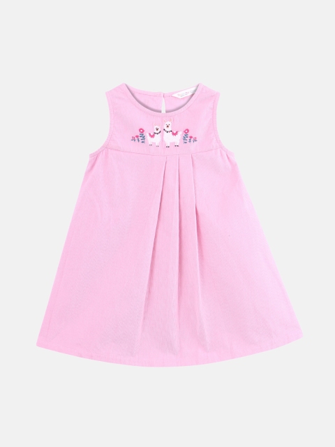 

Beebay Girls Pink Solid A-Line Dress
