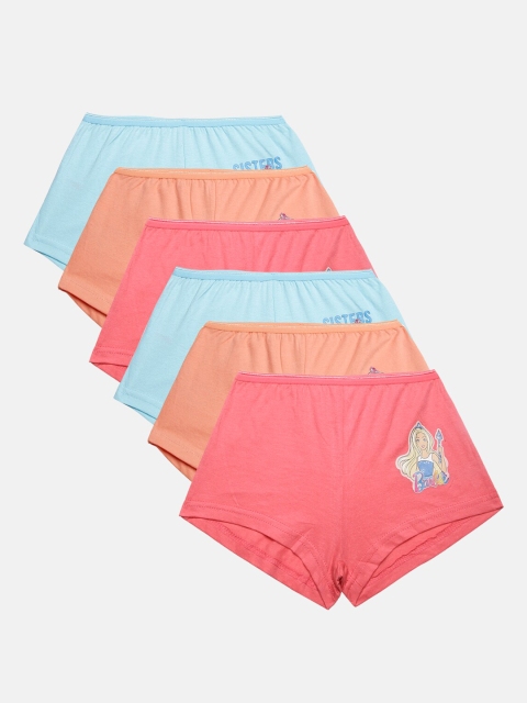 

Red Rose Girls Pack of 6 Assorted Barbie Printed Boy Shorts BABY-126-30