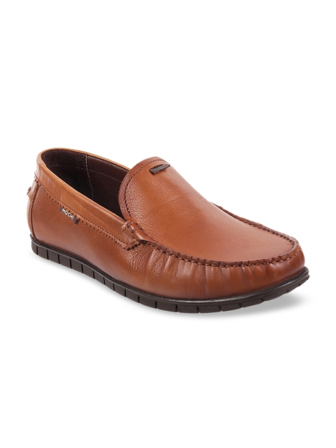 

Mochi Men Tan Brown Leather Loafers