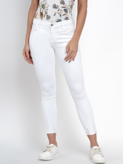 

Deal Jeans Women White Slim Fit Solid Regular Trousers