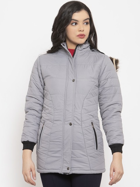 

Baani Creations Women Grey Solid Lightweight Parka Jacket