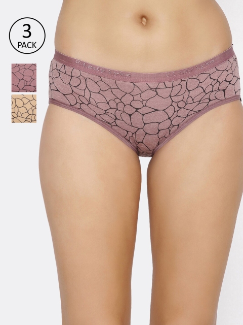

Lady Lyka Women Pack Of 3 Printed Hipster Briefs RIVOLTA-2, Purple