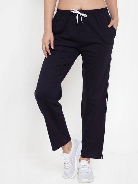 

Baani Creations Women Navy Blue Solid Straight-Fit Track Pants