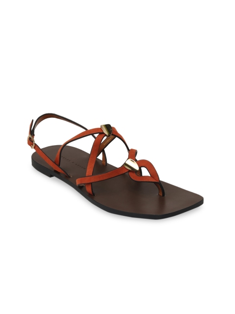 

CHARLES & KEITH Women Orange Solid Open Toe Flats
