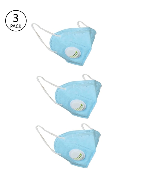

OOMPH Unisex Blue Pack Of 3 5-Ply Anti-Pollution Reusable KN95 Masks