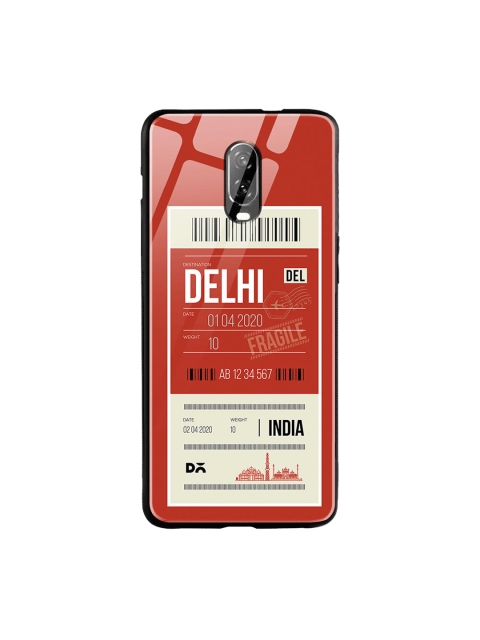 

DailyObjects Red & White Delhi City Tag OnePlus 6T Glass Case