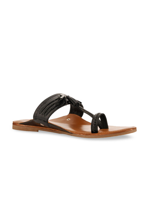 

SKO Men Black Leather Comfort Sandals