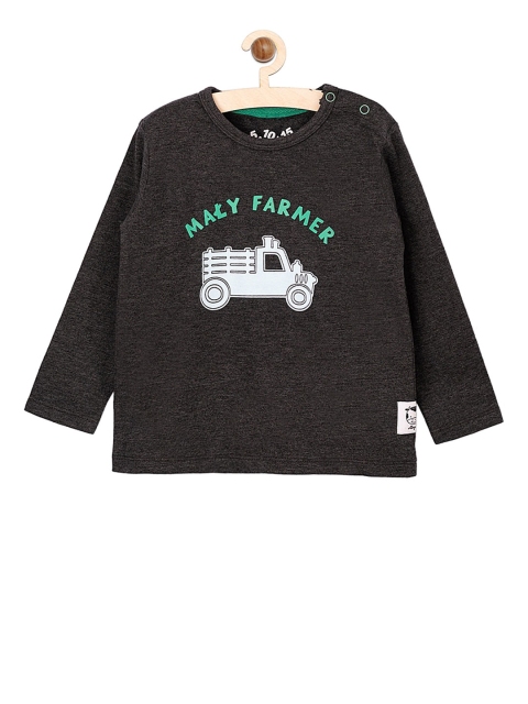 

5.10.15 Boys Charcoal Grey Printed Round Neck T-shirt