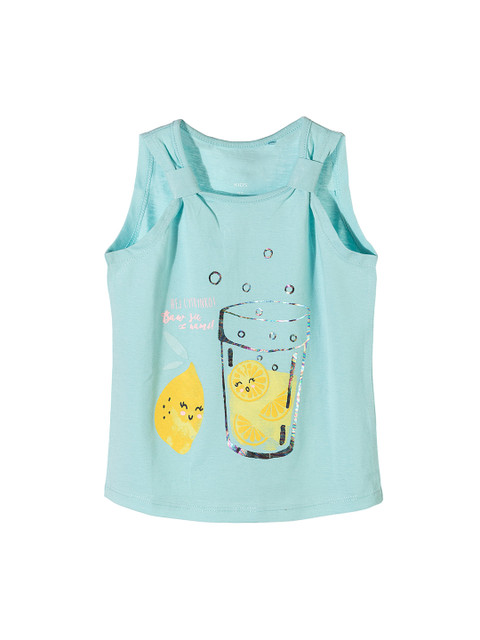 

5.10.15 Girls Blue Printed Round Neck T-shirt