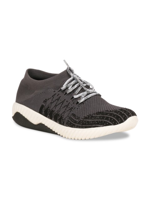 

Columbus Men Charcoal Grey Mesh Mid-Top Running Shoes