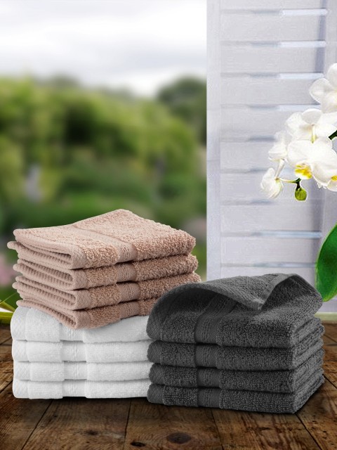 

BIANCA Grey & White Set of 12 500 GSM Face Towel