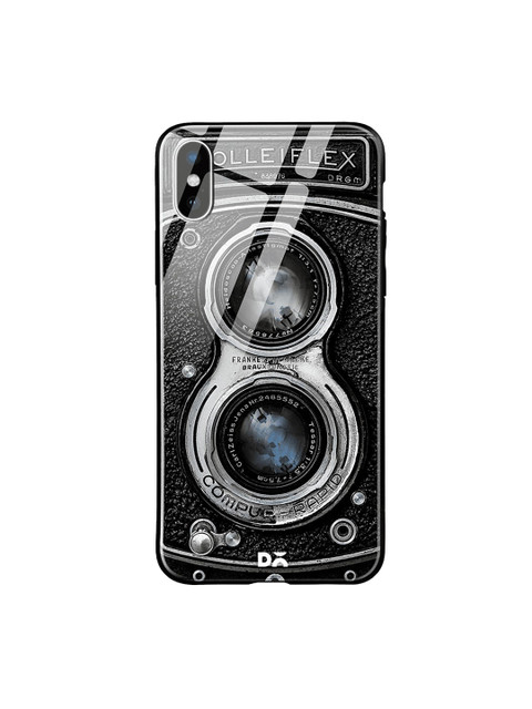 

DailyObjects Black & Grey Flex Camera iPhone XS Max Glass Case