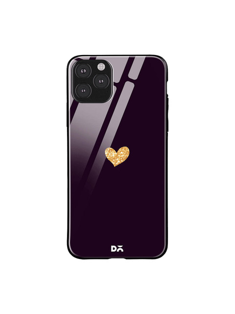 

DailyObjects Purple & Gold-TonedSparkle Heart iPhone 11 Pro Max Glass Cover