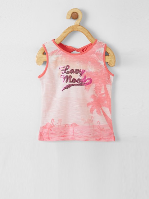 

VITAMINS Girls Pink Printed Top