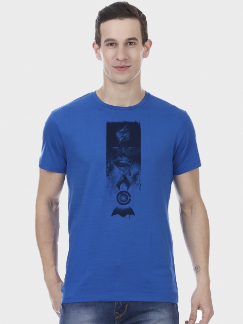 

Free Authority Men Blue DC Comic Superheroes Printed Round Neck T-shirt