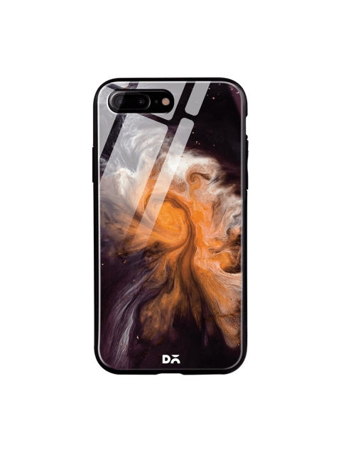 

DailyObjects Black & Orange Marble Galaxy iPhone 7 Plus Glass Case