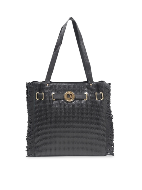 

Da Milano Black Textured Shoulder Bag