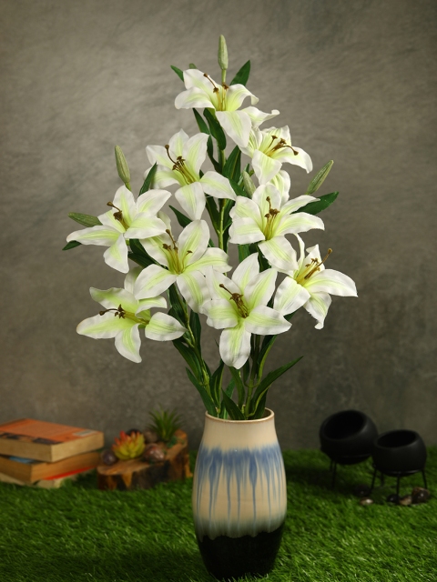 

PolliNation Set Of 3 White & Green Exotic Artificial Lily Flower Stems