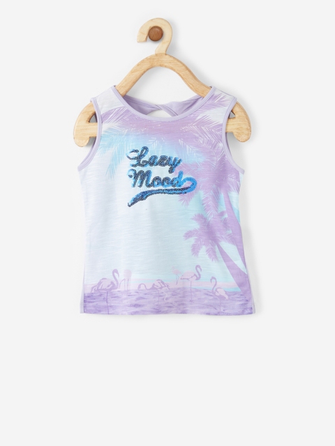 VITAMINS Girls Lavender Dyed Styled Back Top