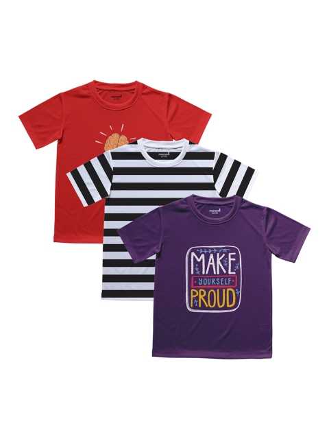 

mezmoda Boys Set of 3 Multicoloured Printed Round Neck T-shirts, Multi