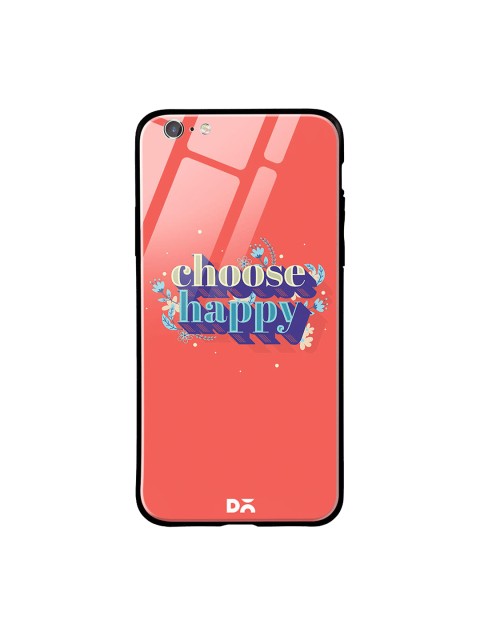 

DailyObjects Black & Grey Choose Happy iPhone 6 Glass Case, Red