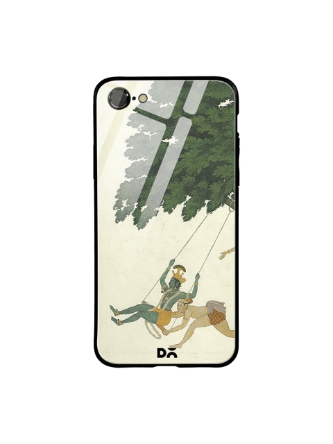 

DailyObjects Green & Beige Krishna Swings Passport Cover iPhone 7 Glass Case