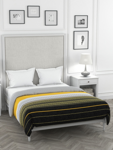 

Portico New York Grey & Yellow Geometric Mild Winter 120 GSM Double Bed Comforter