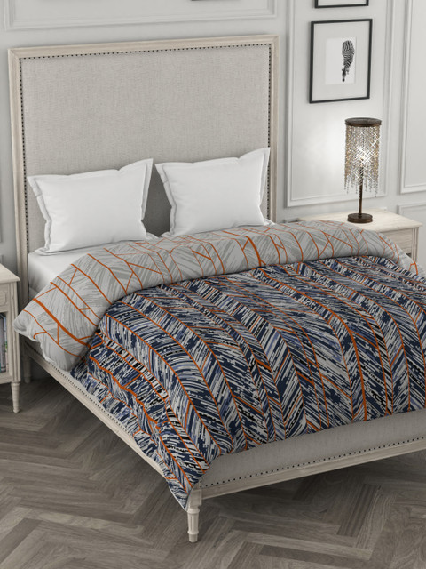 

Portico New York Navy Blue & Grey Abstract Mild Winter 300 GSM Double Bed Comforter