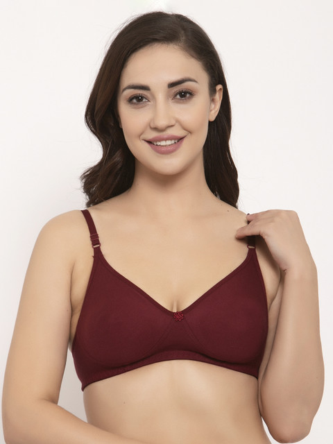 

GRACIT Maroon Solid Non-Wired Non Padded Everyday Bra PW2-14-30B