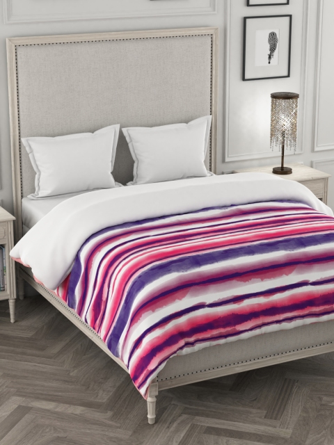 

Portico New York Pink & Purple Striped Mild Winter 300 GSM Double Bed Comforter