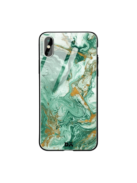 

DailyObjects Sea Green & Gold-Toned Marble Forest iPhone XS Max Glass Case
