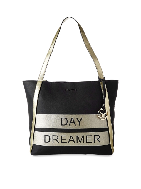 

Sugarush Black & Gold Printed Tote Bag