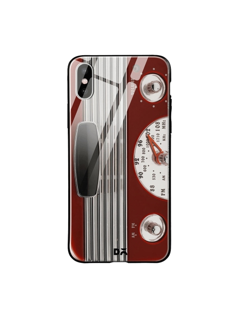

DailyObjects Red & Grey Radio iPhone XS Glass Case