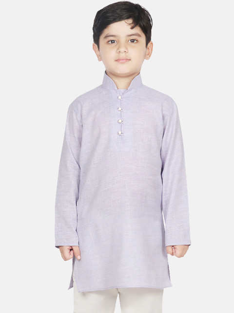 

SG YUVRAJ Boys Purple Solid Straight Kurta