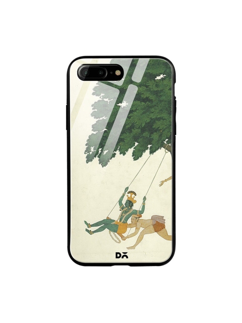

DailyObjects Beige & Green Krishna Swings iPhone 7 Plus Glass Cover