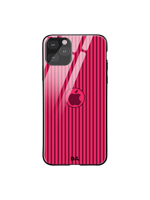 

DailyObjects Pink & Burgundy Stripes iPhone 11 Pro Glass Case