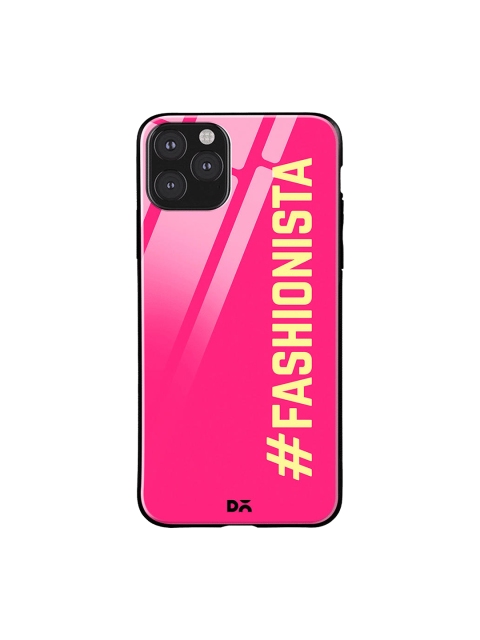 

DailyObjects Pink & Yellow Fashionista iPhone 11 Pro Max Glass Case