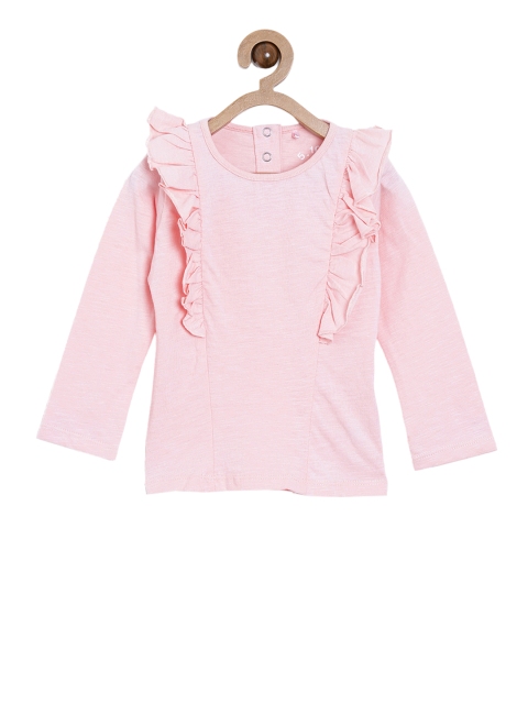 

5.10.15 Boys Pink Solid Round Neck T-shirt