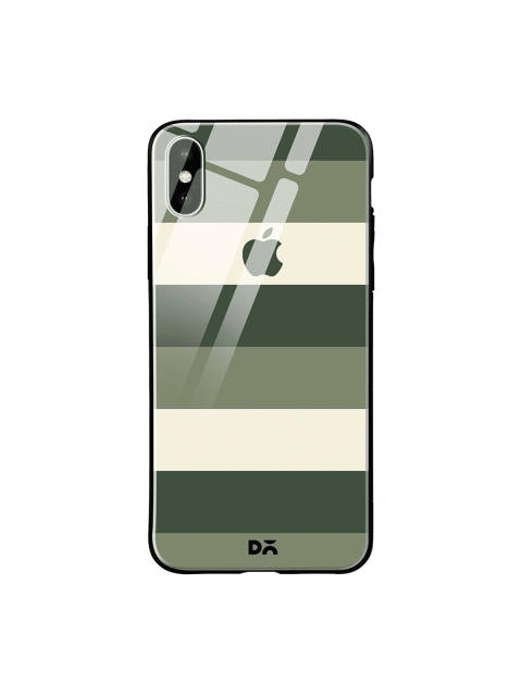 

DailyObjects Green & Beige Camo Lines iPhone X Glass Case