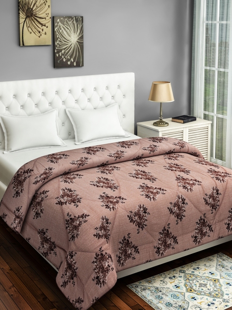 

SWAYAM Brown Floral AC Room 150 GSM Double Bed Comforter
