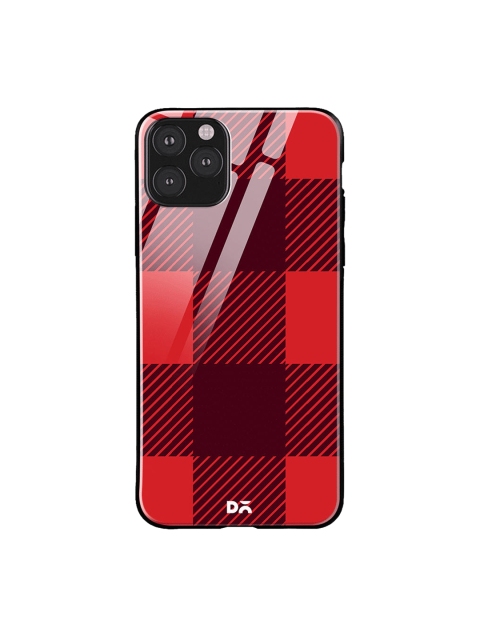 

DailyObjects Red & Burgundy Monochrome Checks iPhone 11 Pro Max Glass Case
