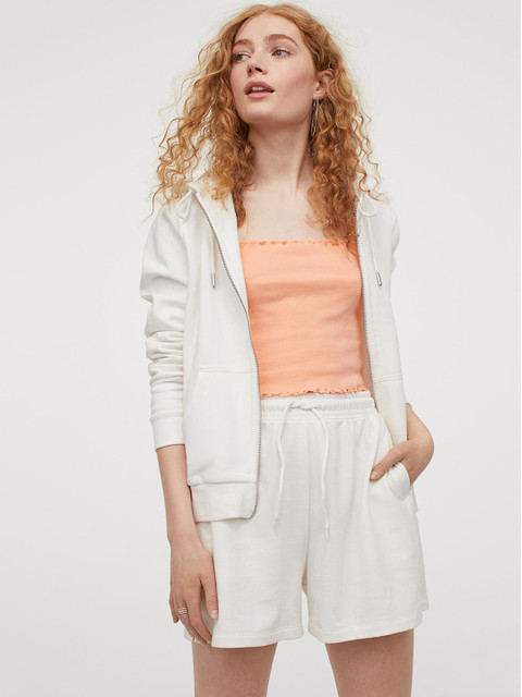 

H&M Women White Solid Regular Fit Regular Shorts