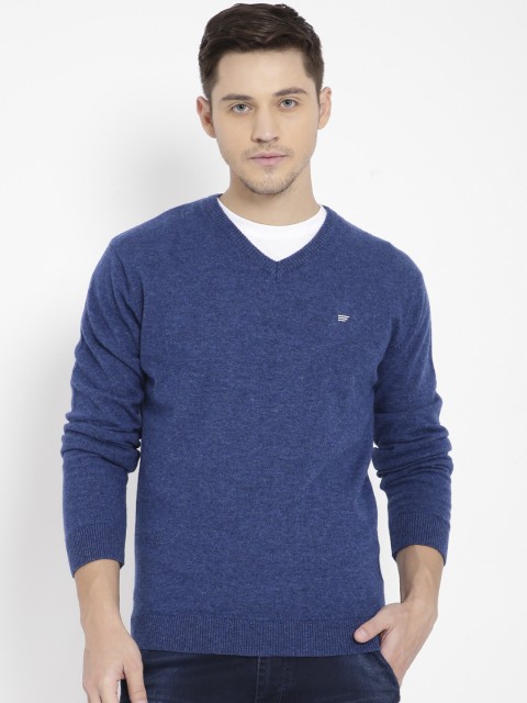 

t-base Men Blue Solid Pullover Sweater