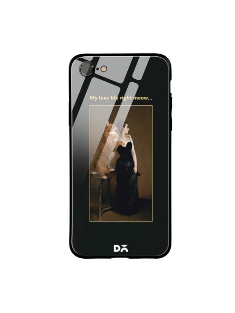 

DailyObjects Black & Brown Love Life Meow iPhone 7 Glass Case
