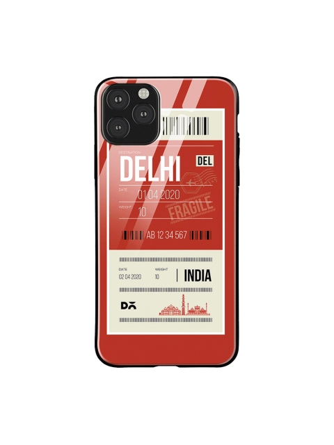 

DailyObjects Red & Beige Delhi City Tag iPhone 11 Pro Max Glass Cover