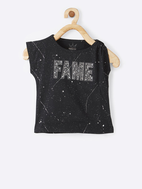 

VITAMINS Girls Black Embellished Top