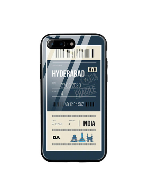 

DailyObjects Teal Blue & White Hyderabad City Tag iPhone 7 Plus Glass Case