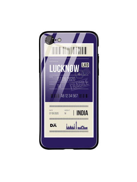 

DailyObjects Navy Blue & White Lucknow City Tag iPhone 7 Glass Case