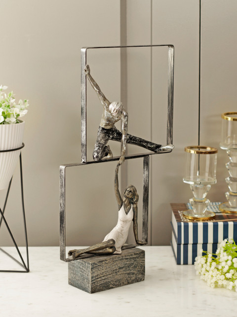 

Living Essence Black & Silver-Toned Zoie Polyresin Showpiece